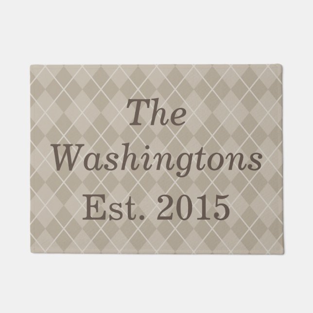 Brown Personalized Doormat (Front)