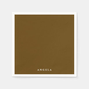 Brown Personalized Name Napkin
