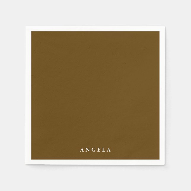 Brown Personalized Name Napkin (Front)