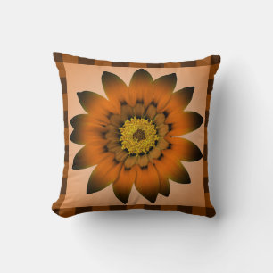 Brown Peru Flower Artwork - Pillow