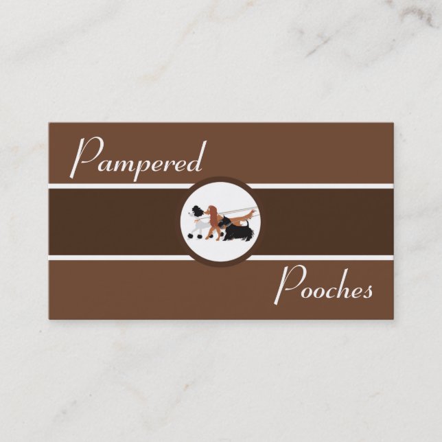 Brown Pet Sitting Dog Walking Walker Business Card (Front)