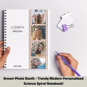 Brown Photo Booth - Trendy Modern Personalized  Notebook