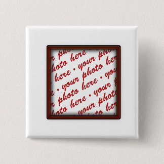 Brown Picture Frame for Any Occasion 2 Inch Square Button