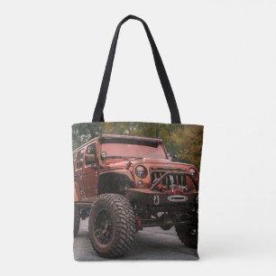 Brown Pimped Sports Utility Vehicle on a Tote Bag