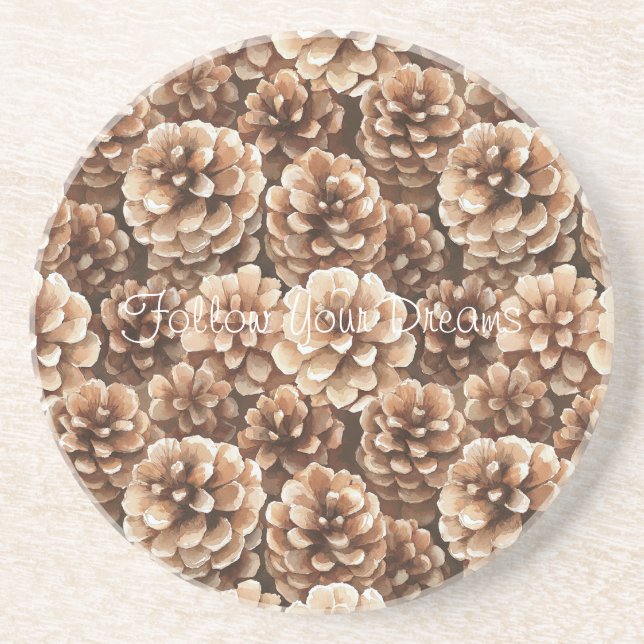 Brown Pine Cones Coaster (Front)