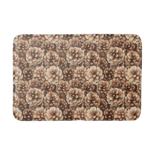 Brown Pine Cones Nature Bridal Shower Bath Mat