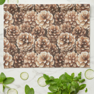 Brown Pine Cones Nature Kitchen Towel