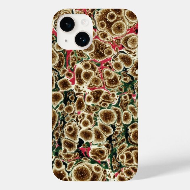 Brown, Pink And Green Marbleized Design Case-Mate  Case-Mate iPhone Case (Back)