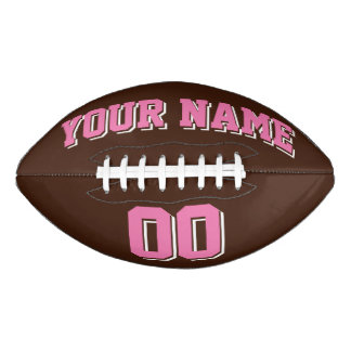 BROWN PINK AND WHITE Custom Football