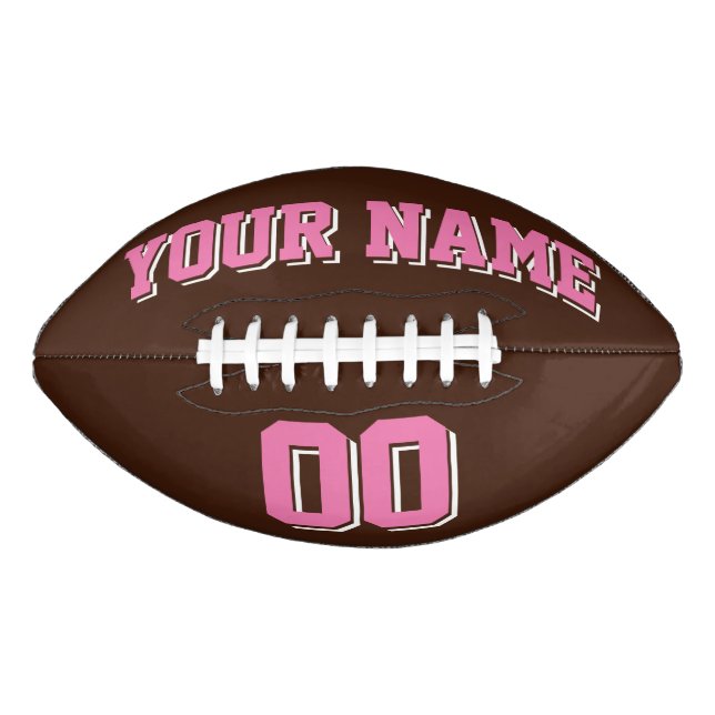 BROWN PINK AND WHITE Custom Football (Front)