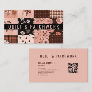 Brown Pink Quilt Patchwork Handmade Clothing  Business Card