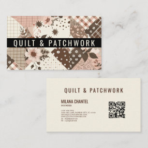Brown Pink Quilt Patchwork Handmade Clothing  Business Card