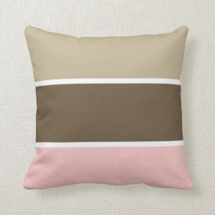 Brown & Pink Striped Pillow