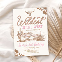 Brown Pink Wild West Wildest in The West Birthday