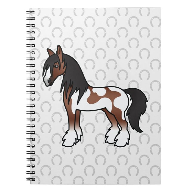 Brown Pinto Gypsy Vanner / Shire / Clydesdale Notebook (Front)