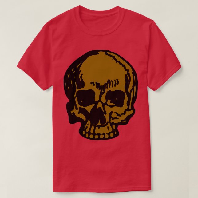 Brown Pirate Skull T-Shirt (Design Front)