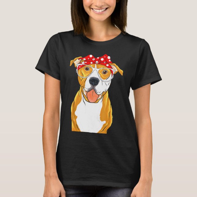 Brown Pitbull Funny Pit Bull Mom T-Shirt (Front)