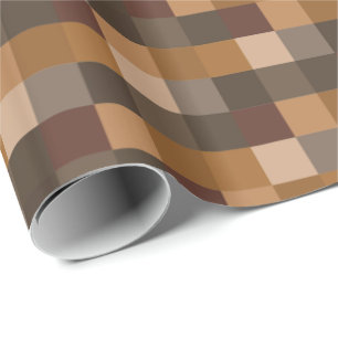 Brown Pixelated Pattern Wrapping Paper