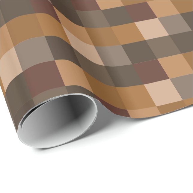 Brown Pixelated Pattern Wrapping Paper (Roll Corner)