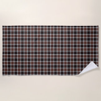 Brown Plaid Beach Towel