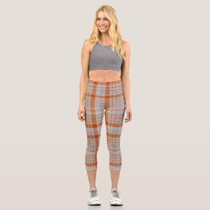 Brown Plaid Capri Leggings
