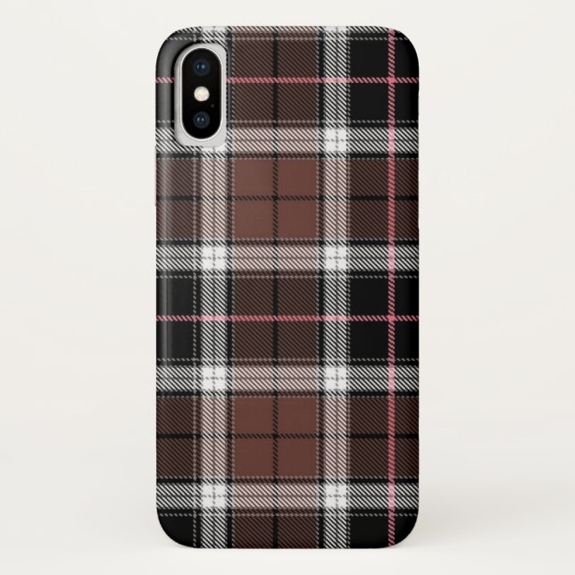Brown Plaid Case-Mate iPhone Case (Back)