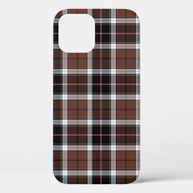 Brown Plaid Case-Mate iPhone Case (Back)