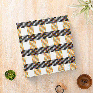 Brown Plaid Check Pattern Binder