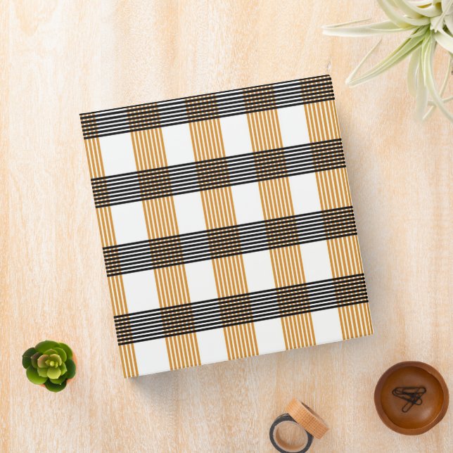 Brown Plaid Check Pattern Binder (In Situ)