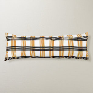 Brown Plaid Check Pattern Body Pillow