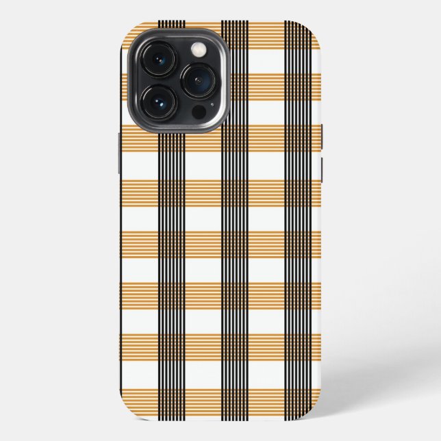 Brown Plaid Check Pattern iPhone Case (Back)