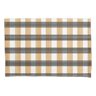 Brown Plaid Check Pattern Pillowcase