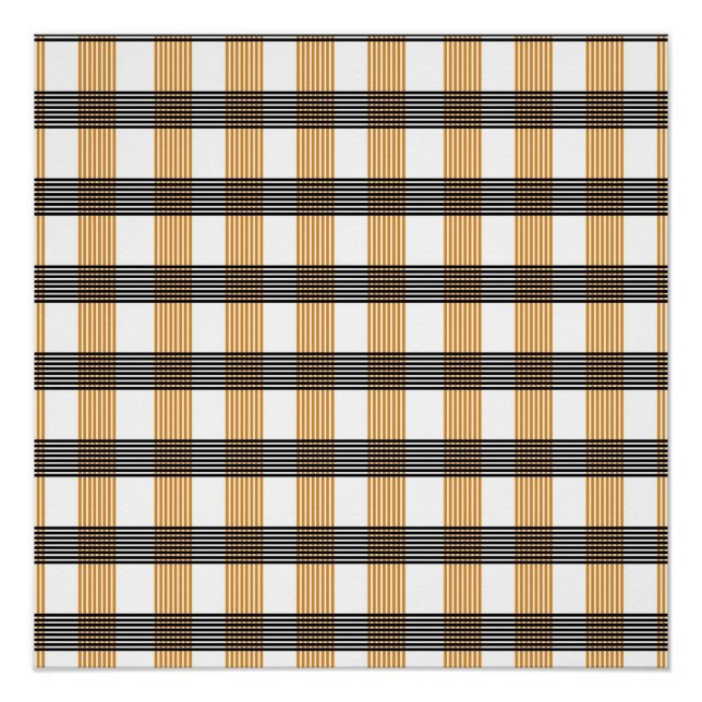 Brown Plaid Check Pattern Poster (Front)
