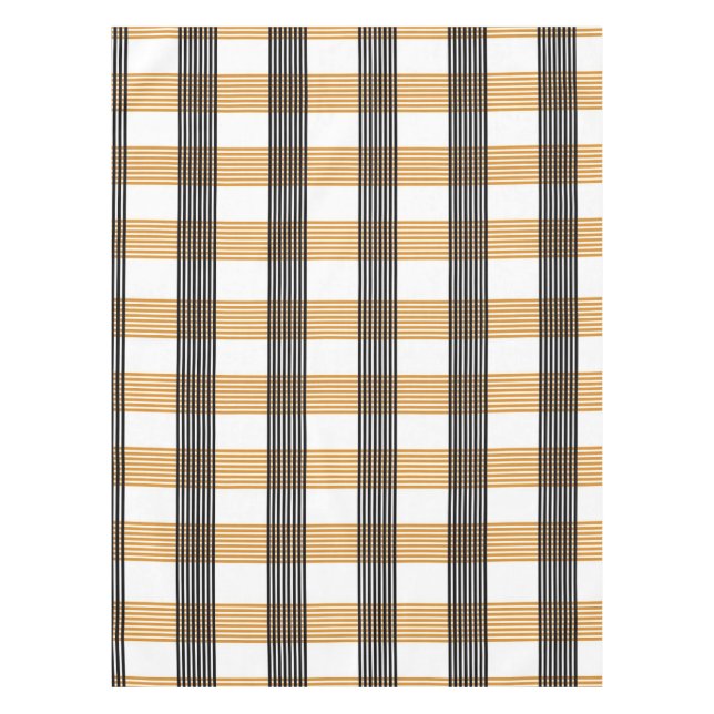Brown Plaid Check Pattern Tablecloth (Front)