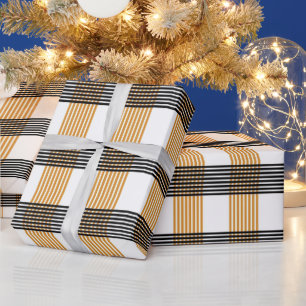 Brown Plaid Check Pattern Wrapping Paper
