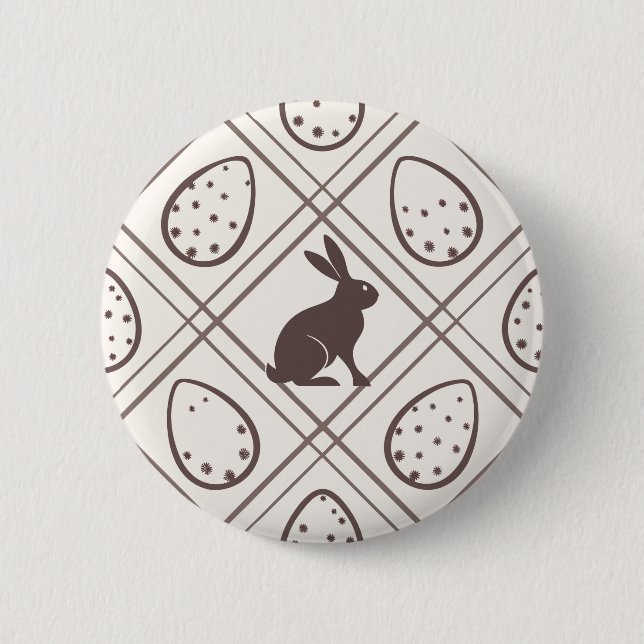 Brown Plaid Easter   2 Inch Round Button (Front)