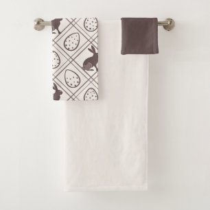 Brown Plaid Easter   Bath Towel Set