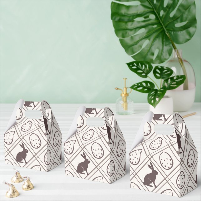 Brown Plaid Easter   Favor Box (Multiple)