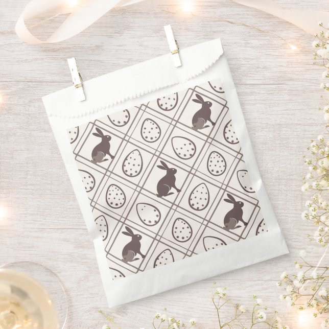 Brown Plaid Easter   Favour Bag (Clipped)