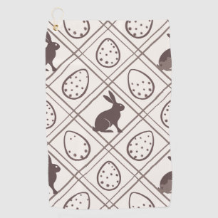 Brown Plaid Easter   Golf Towel