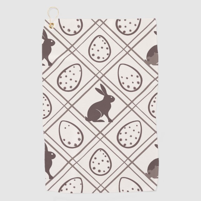 Brown Plaid Easter   Golf Towel (Front)