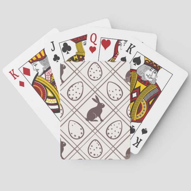 Brown Plaid Easter   Playing Cards (Back)
