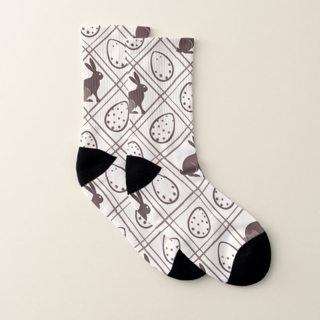 Brown Plaid Easter   Socks (Pair)