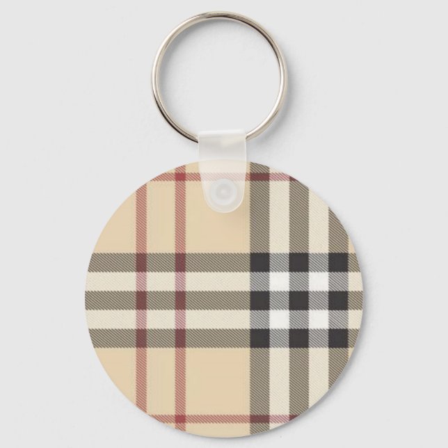 brown plaid keychain (Front)