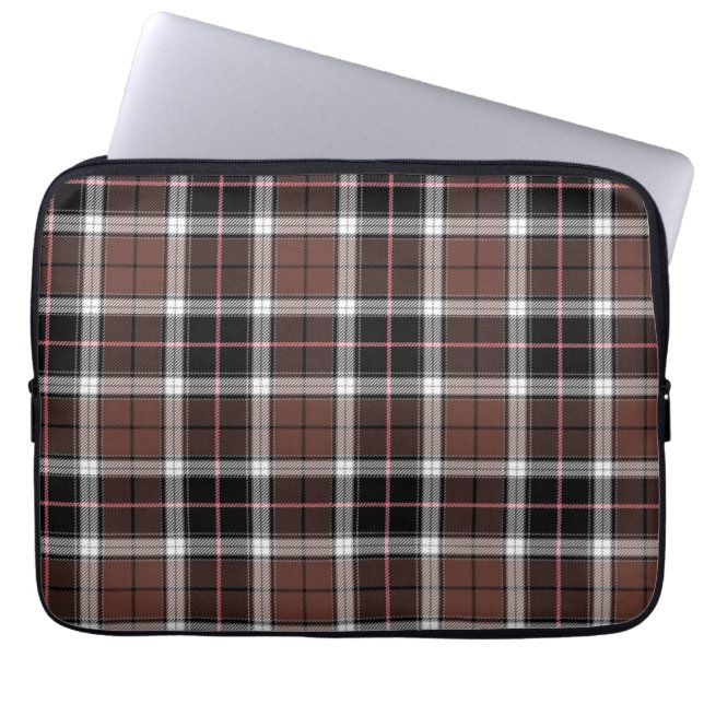 Brown Plaid Laptop Sleeve (Front)