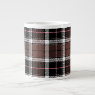 Brown Plaid Large Coffee Mug