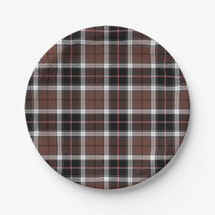 Brown Plaid Paper Plate