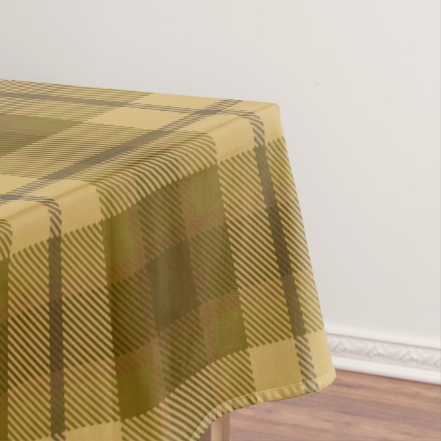 Brown Plaid Pattern Tablecloth (In Situ)