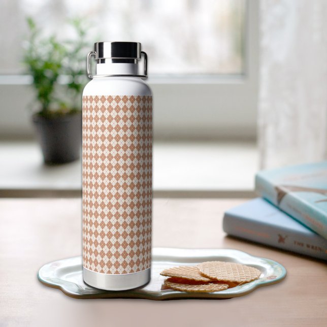 Brown Plaid Pattern Water Bottle (Creator Uploaded)