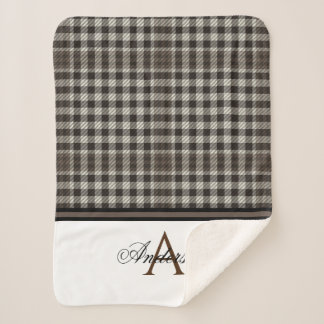 Brown Plaid Personalized Sherpa Blanket